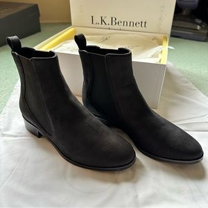 LL Bennett Ornella black ankle suede chelsea boots NWT